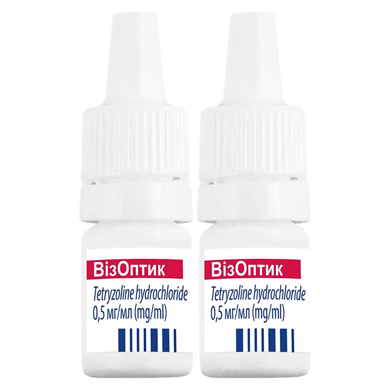 Визоптик капли глазные раствор 0,5 мг/мл по 5 мл во флаконе 2 шт.