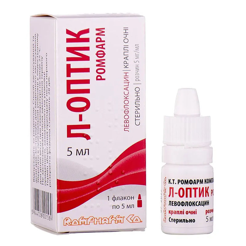 Л-оптик Ромфарм очні краплі 5 мг/мл по 5 мл у флаконі 1 шт.