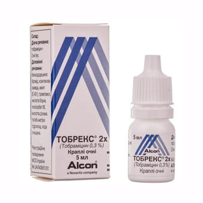 Тобрекс 2Х очні краплі 03% по 5 мл у флаконі 1 шт.