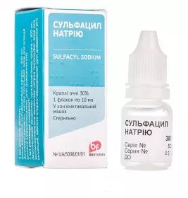 Сульфацил-натрій очні краплі 30% по 10 мл у флаконі 1 шт. - Фармак