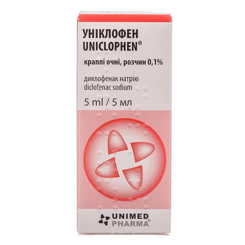 Уніклофен краплі очні 0,1% по 5 мл у флаконі 1 шт.