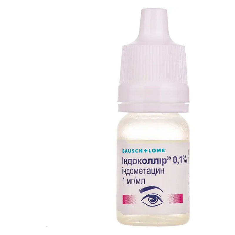 Индоколлир капли глазные 0.1% по 5 мл во флаконе