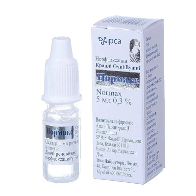 Нормакс краплі 0.3% по 5 мл у флаконі 1 шт.