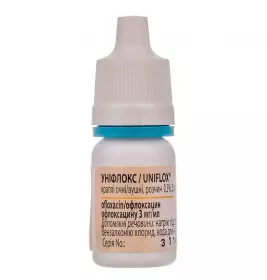 Уніфлокс краплі очні та вушні 0,3% по 5 мл у флаконі 1 шт.