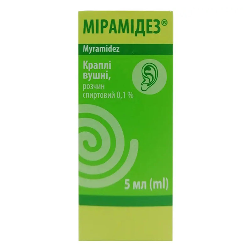 Мірамідез вушні краплі 0,1% по 5 мл у флаконі 1 шт.