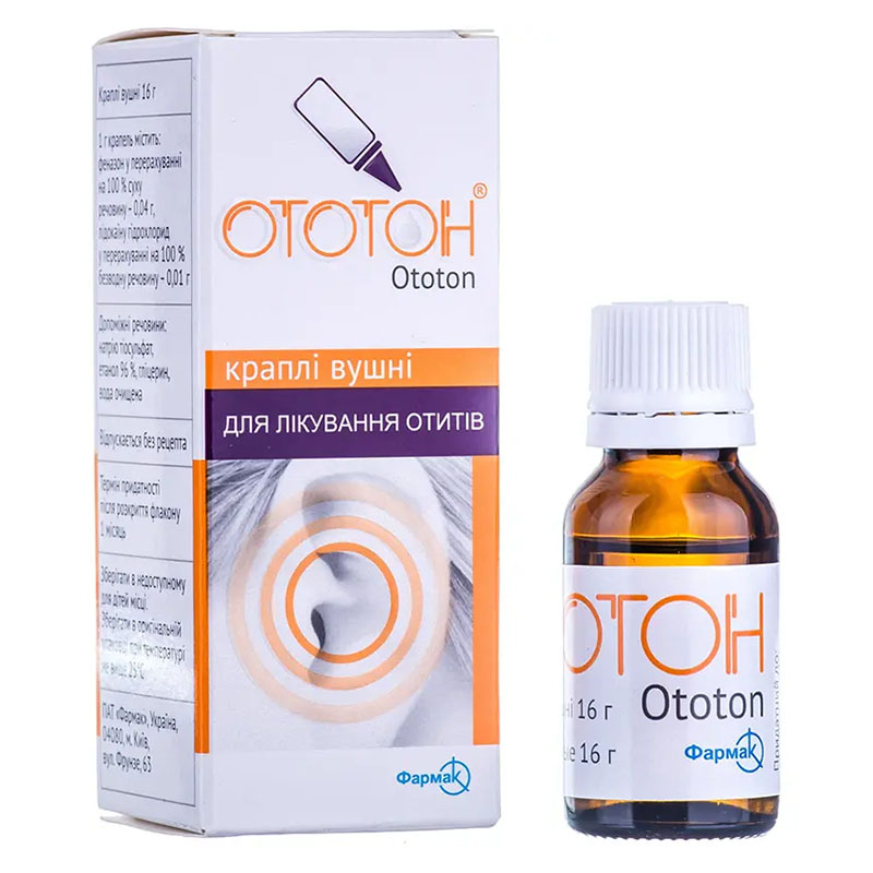 Ототон краплі вушні по 16 г у флаконі 1 шт.