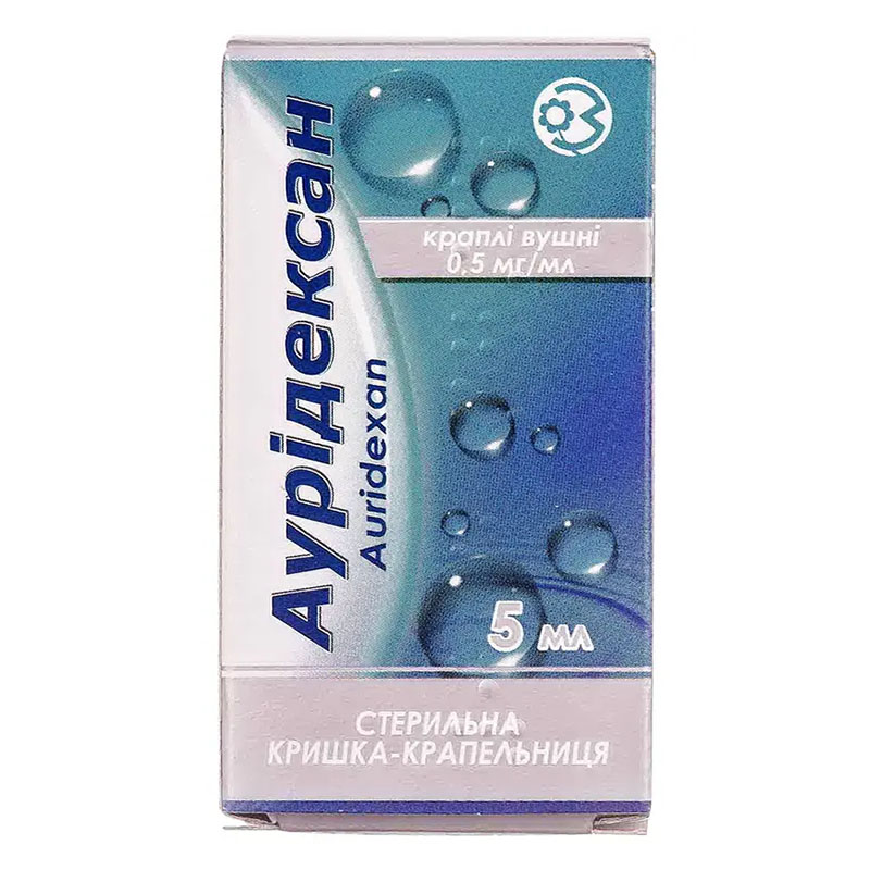 Аурідексан краплі вушні 0.5 мг/мл по 5 мл у флаконі 1 шт.