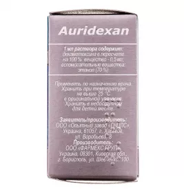 Аурідексан краплі вушні 0.5 мг/мл по 5 мл у флаконі 1 шт.