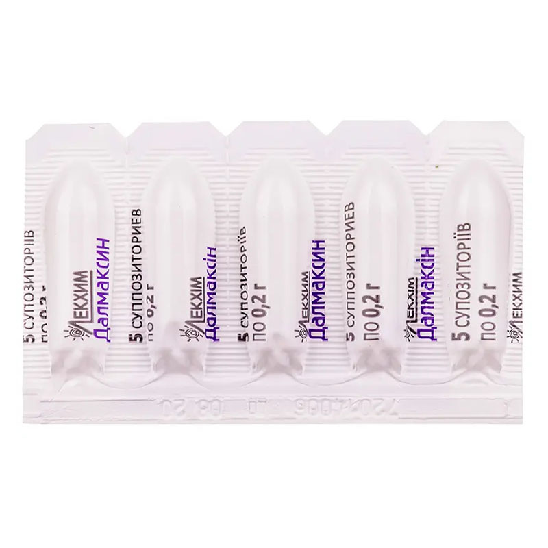 Далмаксин свечи по 0.2 г 10 шт. (5х2)