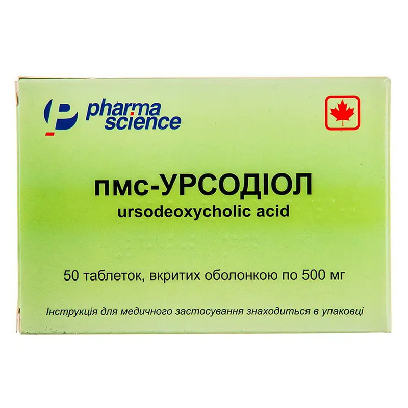 ПМС-Урсодіол таблетки по 500 мг 50 шт. (10х5)