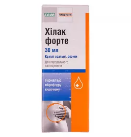Хілак форте краплі по 30 мл у флаконі з пробкою-крапельницею