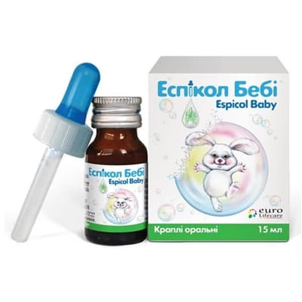 Еспікол бебі для дітей краплі по 15 мл у флаконі з піпеткою