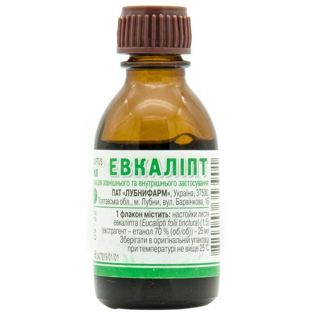 Евкаліпта настоянка по 25 мл у флаконі - Лубнифарм