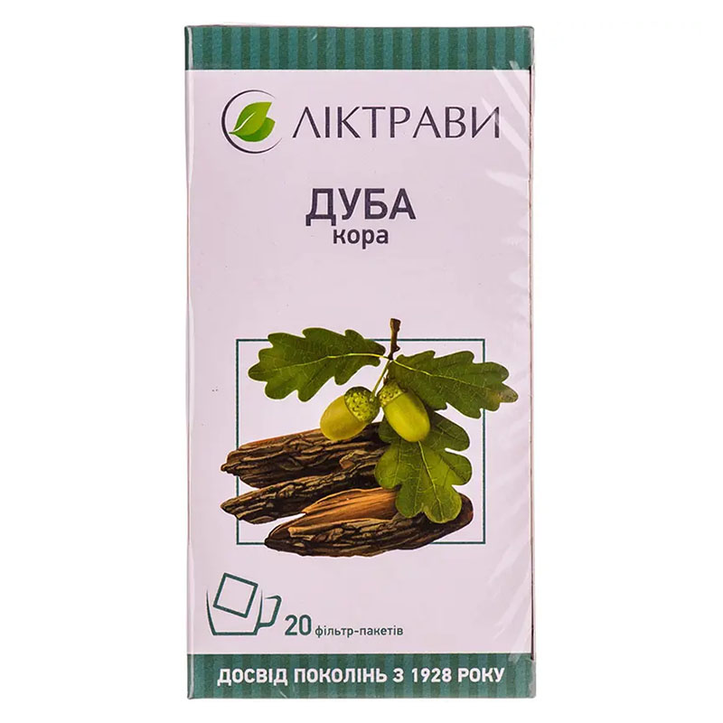 Дуба кора по 2.5 г у фільтр-пакетиках 20 шт. - Ліктрави