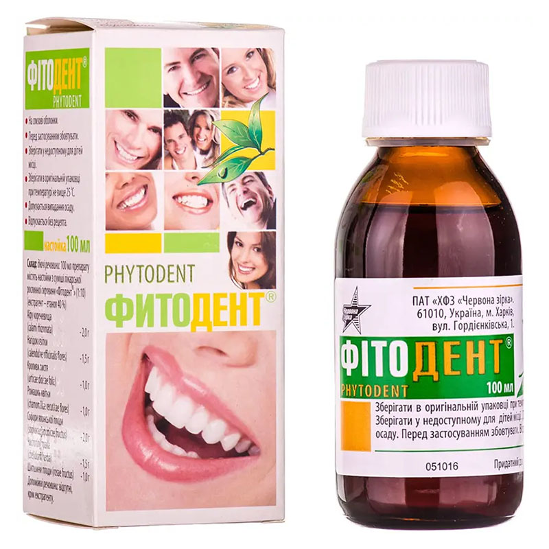 Фітодент настойка по 100 мл у флаконі