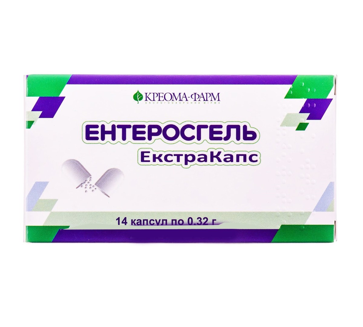 Ентеросгель екстракапс капсули по 0.32 г 14 шт. (7х2)