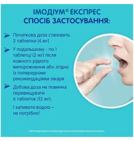 Имодиум Экспресс таблетки по 0.002 г 6 шт.