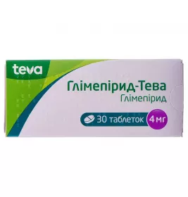 Глимепирид-Тева таблетки по 4 мг 30 шт. (10х3)