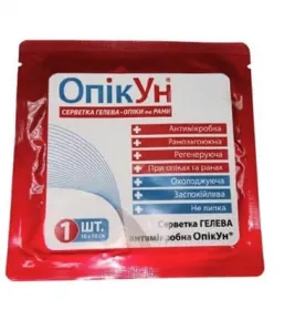 Серветка гелева антимікробна ОпікУн 10 х 10см уп.№1