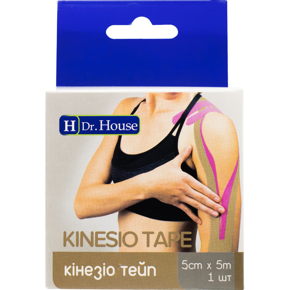 *Пластырь H Dr.House Кинезио тейп мед.5см*5м бежевый *Пластырь H Dr.House Кинезио тейп мед.5см*5м бежевый
