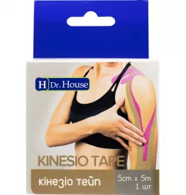 *Пластырь H Dr.House Кинезио тейп мед.5см*5м бежевый