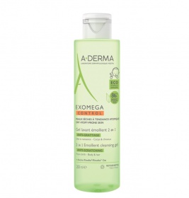 Гель-емолент А-Дерма Екзомега Контрол 2в1 для обличчя та тіла 200мл