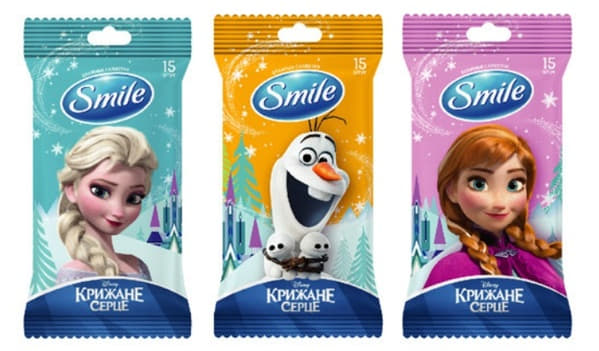 *Салфетка Smile влажная Frozen mix WHITE №15