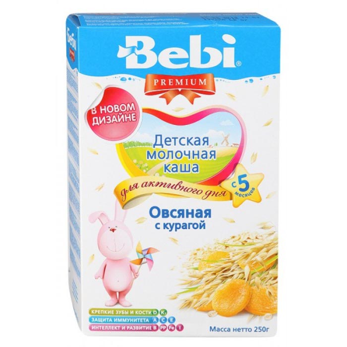 *Каша Bebi Премиум овсяная с курагой 250 г *Каша Bebi Премиум овсяная с курагой 250 г
