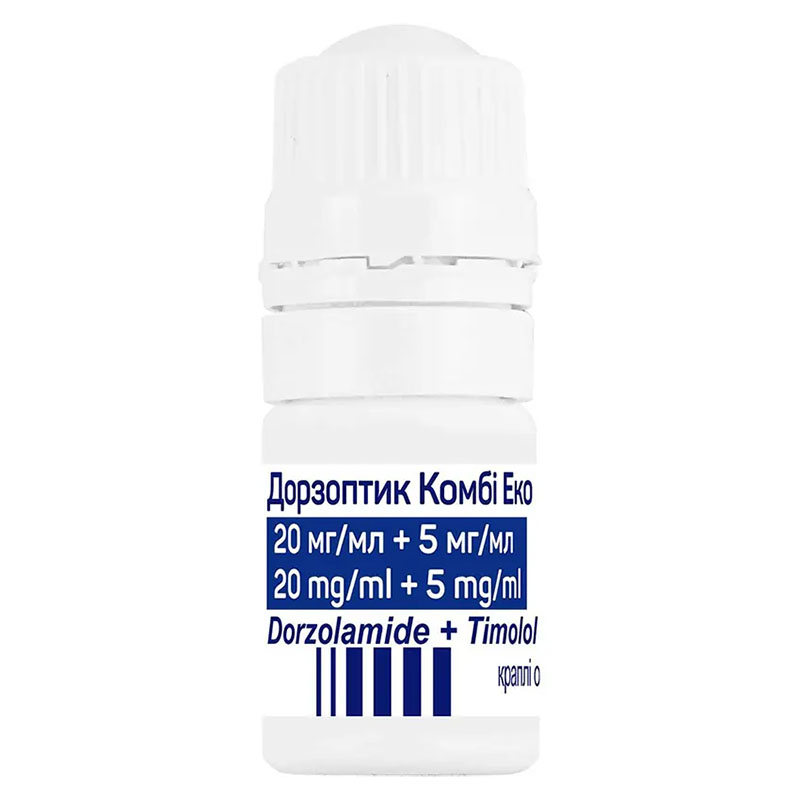 Дорзоптик Комбі Еко очні краплі 20 мг/мл + 5 мг/мл по 5 мл у флаконі 1 шт.