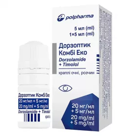 Дорзоптик Комбі Еко очні краплі 20 мг/мл + 5 мг/мл по 5 мл у флаконі 1 шт.