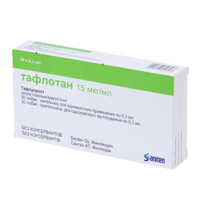 Тафлотан краплі очні 15 мкг/мл по 0.3 мл у тюбик-крапельницях 30 шт. (10х3)