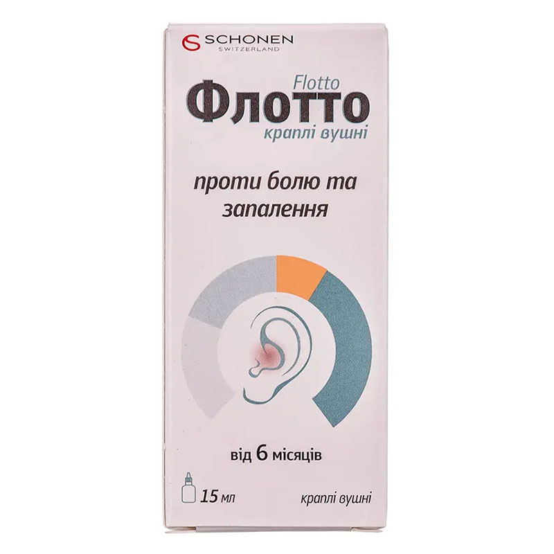Флотто краплі вушні по 15 мл у флаконі 1 шт.