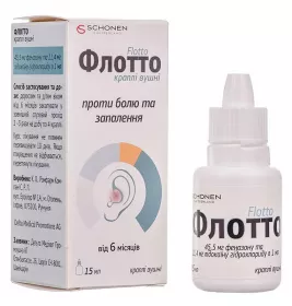 Флотто краплі вушні по 15 мл у флаконі 1 шт.