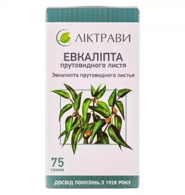 Евкаліпта прутовидного листя Ліктрави 75 г у пачці