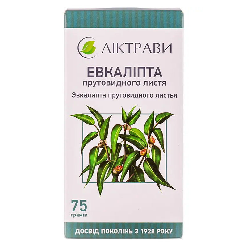 Евкаліпта прутовидного листя Ліктрави 75 г у пачці