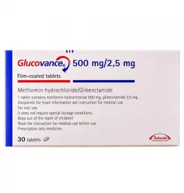 Глюкованс таблетки по 500 мг/2.5 мг 30 шт. (15х2)