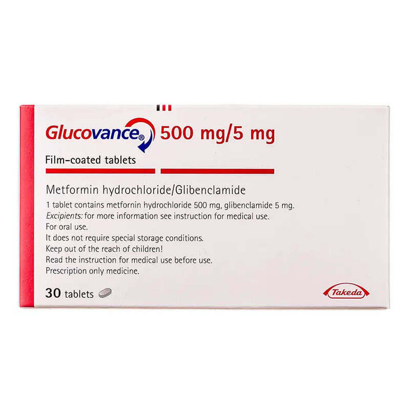 Глюкованс таблетки по 500 мг/5 мг 30 шт. (15х2)