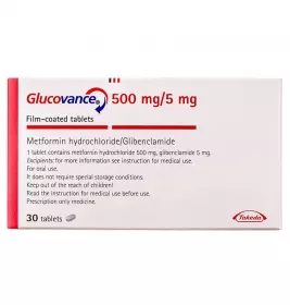 Глюкованс таблетки по 500 мг/5 мг 30 шт. (15х2)