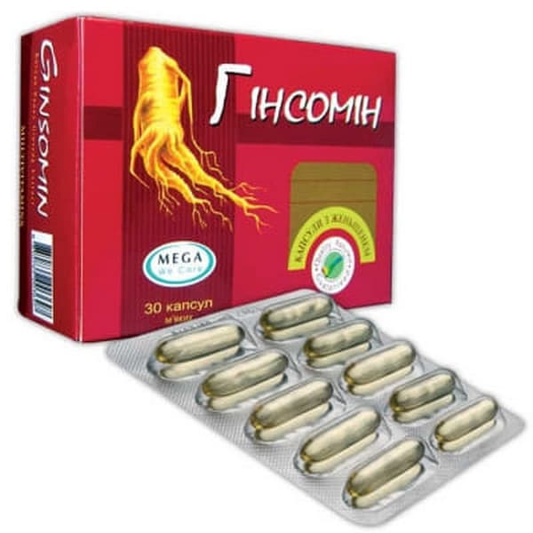 Гінсомін із женьшенем капсули 30 шт.