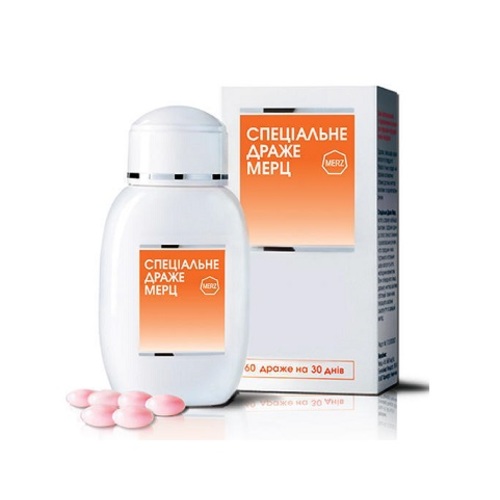 Спеціальне драже Мерц для здоров'я шкіри, волосся та нігтів флакон 60 шт.