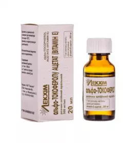 Альфа-токоферолу ацетат (вітамін Е) розчин 300 мг/мл по 20 мл у флаконі