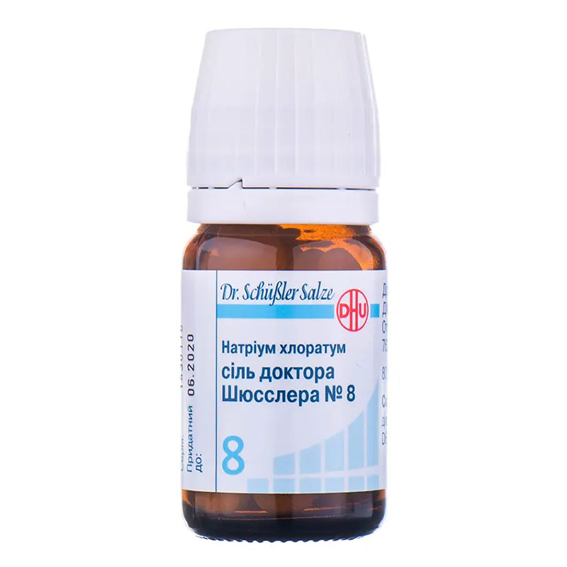 Натріум хлоратум сіль Лікаря Шюсслера №8 таблетки 80 шт. у флаконі