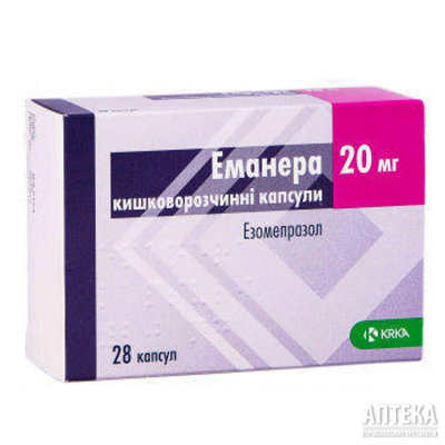 Еманера КРКА капсули по 20 мг 28 шт. (7х4)
