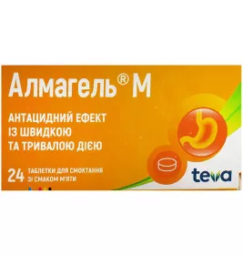 Алмагель М таблетки зі смаком м'яти 24 шт. (6х4)
