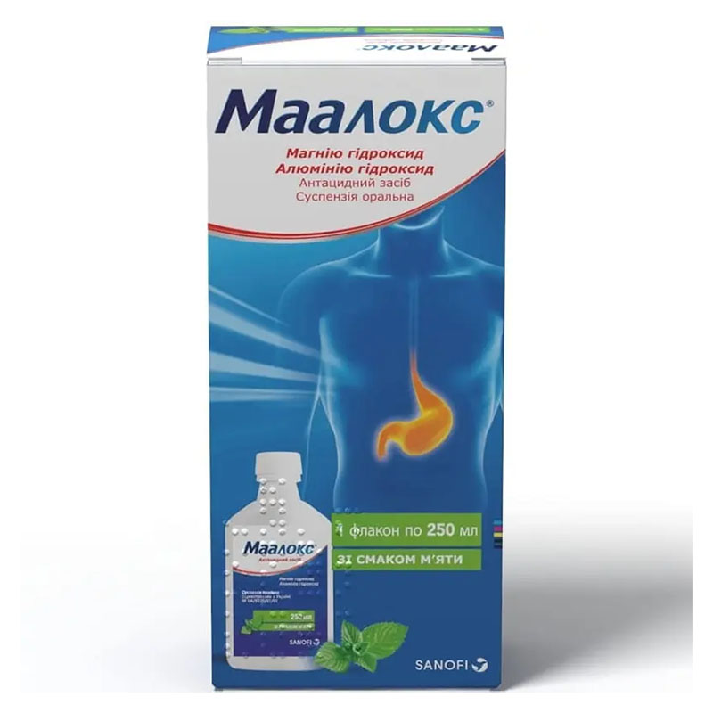 Маалокс суспензия по 250 мл во флаконе 1 шт.