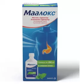 Маалокс суспензия по 250 мл во флаконе 1 шт.