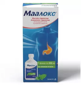 Маалокс суспензия по 250 мл во флаконе 1 шт.