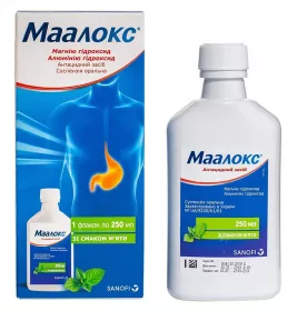 Маалокс суспензія по 250 мл у флаконі 1 шт.