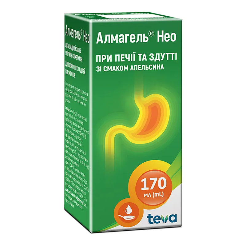 Алмагель нео суспензія по 170 мл у флаконі 1 шт.
