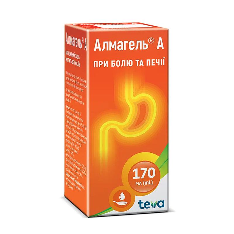 Алмагель А суспензія по 170 мл у флаконі 1 шт.